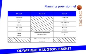 Planning des créneaux de l'OB Basket 