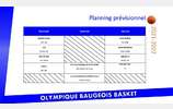 Planning des créneaux de l'OB Basket 